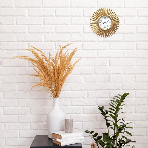 senyuri 10 بوصة ساعات الحائط الذهبية الصغيرة تعمل بالبطارية، بوهو نمط ساعة الحائط لديكور غرفة المعيشة، جولة التناظرية ساعة الحائط الزخرفية لغرفة المعيشة غرفة نوم المطبخ المنزل مكتب in Kuwait