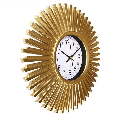 senyuri 10 بوصة ساعات الحائط الذهبية الصغيرة تعمل بالبطارية، بوهو نمط ساعة الحائط لديكور غرفة المعيشة، جولة التناظرية ساعة الحائط الزخرفية لغرفة المعيشة غرفة نوم المطبخ المنزل مكتب in Kuwait