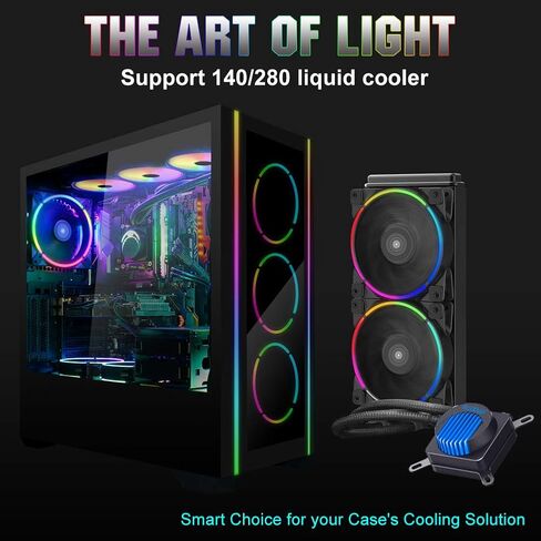 سلسلة مروحة PcCOOLER مقاس 120 مم، مراوح صامتة LED RGB - تخصيصات إضاءة متقدمة مع 7 ألوان و10 أوضاع إضاءة - مروحة تبريد عالية الأداء PWM (ملحق PC-3M120HALO Fan 1 Pack) in Kuwait
