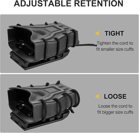 Kydex Handcuff Case Fits Chained & hinged Cuffs & ASPs | Law Enforcement Police High Speed Gear for Duty Belt Accessories| Strap Removable & Retention Adjustable in Kuwait