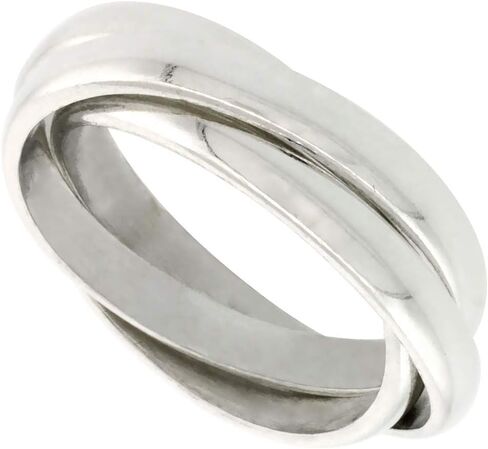Sterling Silver 3mm Rolling Ring for Women Triple Interlocking High Polished sizes 8-13 in Saudi Arabia