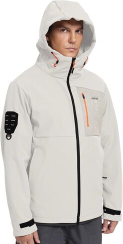 Men's Softshell Jacket Lightweight Waterproof Hooded Insulated Rain Jacket Windbreaker for Hiking & Travel in Kuwait
