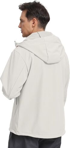 Men's Softshell Jacket Lightweight Waterproof Hooded Insulated Rain Jacket Windbreaker for Hiking & Travel in Kuwait