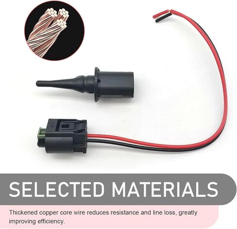 Downhill 2 PCS Ambient Air Temperature Sensor, Outer/Outside Air Temp Sensor with Plug, Replace 0075421318, 0005428418, 5S11829, Compatible with for Mercedes-Benz (Black) in Kuwait