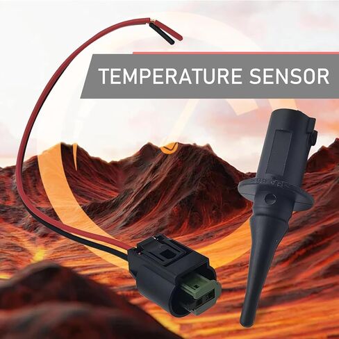 Downhill 2 PCS Ambient Air Temperature Sensor, Outer/Outside Air Temp Sensor with Plug, Replace 0075421318, 0005428418, 5S11829, Compatible with for Mercedes-Benz (Black) in Kuwait
