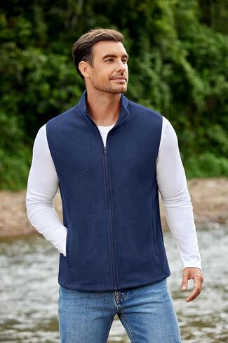 COOFANDY Mens Polar Fleece Vest Lightweight Sleeveless Jacket Warm Zip up Outerwear Vests with Zipper Pockets for Hiking in Saudi Arabia