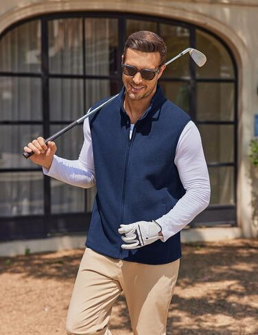 COOFANDY Mens Polar Fleece Vest Lightweight Sleeveless Jacket Warm Zip up Outerwear Vests with Zipper Pockets for Hiking in Saudi Arabia