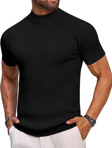 VSSJAVUN MENS MOCK PROTTLENCECK SWEED SLIM FIT SLEEVE SRIPS DISAL in Kuwait