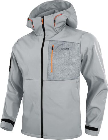 Men's Softshell Jacket Lightweight Waterproof Hooded Insulated Rain Jacket Windbreaker for Hiking & Travel in Kuwait