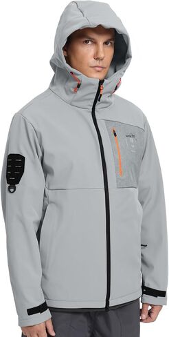 Men's Softshell Jacket Lightweight Waterproof Hooded Insulated Rain Jacket Windbreaker for Hiking & Travel in Kuwait