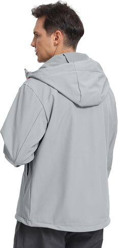 Men's Softshell Jacket Lightweight Waterproof Hooded Insulated Rain Jacket Windbreaker for Hiking & Travel in Kuwait