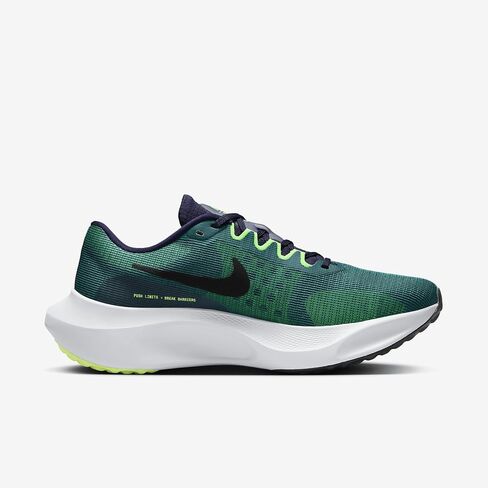 حذاء الجري Zoom Fly 5 للرجال من Nike (DM8968-101، أبيض/أخضر سترايك/ريسر أزرق/أسود) مقاس 10 in Saudi Arabia