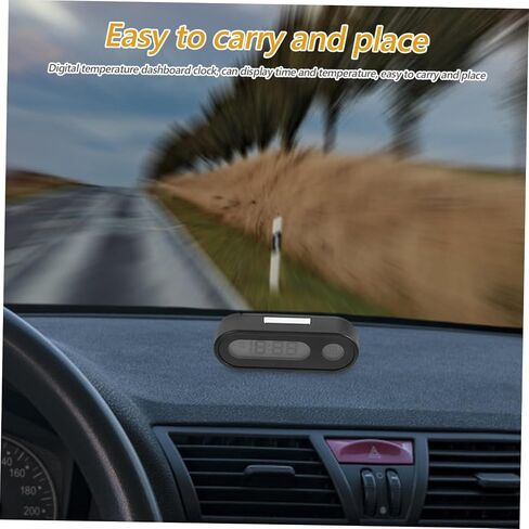 Small Clock with Temperature Display Backlight Mini Clock for Dashboard Real Temperature Monitoring Easy to Read in Low Light Compact Design for Vehicle Use in Saudi Arabia