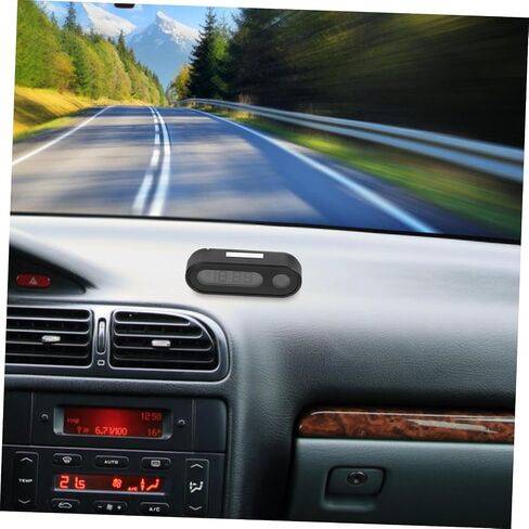 Small Clock with Temperature Display Backlight Mini Clock for Dashboard Real Temperature Monitoring Easy to Read in Low Light Compact Design for Vehicle Use in Saudi Arabia