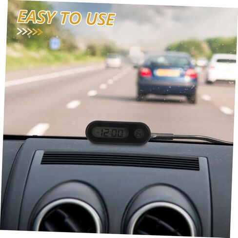 Cabilock Mini Clock مع عرض درجة حرارة الإضاءة الخلفية على مدار الساعة مراقبة درجة حرارة السيارات المحمولة للمركبات in Kuwait