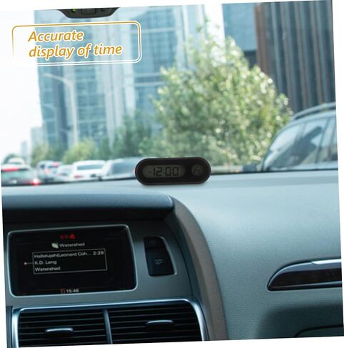 Cabilock Mini Clock مع عرض درجة حرارة الإضاءة الخلفية على مدار الساعة مراقبة درجة حرارة السيارات المحمولة للمركبات in Kuwait