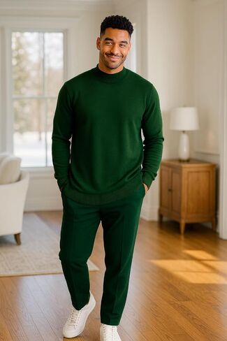 STACY ADAMS Men’s Sweater Solid Mock in Saudi Arabia