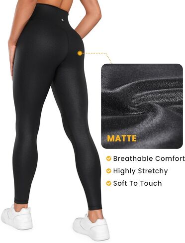 CRZ Yoga Womens Butterluxe Matte Faux Leather Cross Cross Leggings 28 " - V Crossover High Pherenged Lounge in Saudi Arabia