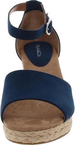 Style & Co. Womens Seleeney Faux Suede Wedge Sandals Navy 8.5 Medium (B,M) in Saudi Arabia