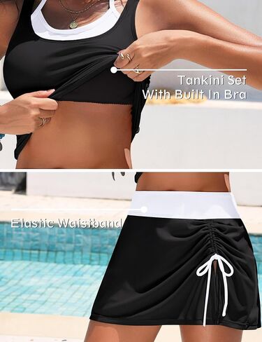 BMJL Womens Two Piece Tankini Swimsuit with Skirt Tummy Control Bathing Suit Modest Swimdress in Saudi Arabia