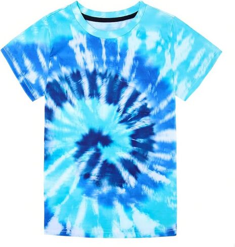 Boys Tie Dye Shirt Size 4-14 Kids Girl Tie Dye Shirts Short Sleeve Hippie Tshirt in Saudi Arabia