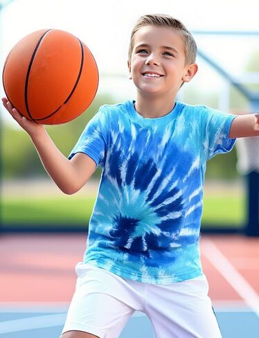 Boys Tie Dye Shirt Size 4-14 Kids Girl Tie Dye Shirts Short Sleeve Hippie Tshirt in Saudi Arabia