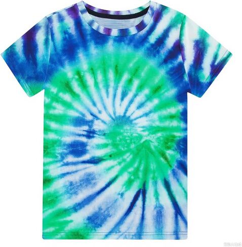 Boys Tie Dye Shirt Size 4-14 Kids Girl Tie Dye Shirts Short Sleeve Hippie Tshirt in Saudi Arabia