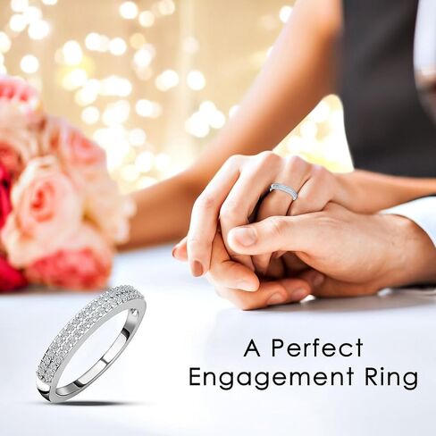 Shop LC Diamond Rings for Women Platinum Plated 925 Sterling Silver Anniversary Wedding Band Ct 0.25 I3 Size 8 Birthday Gifts for Women in Saudi Arabia