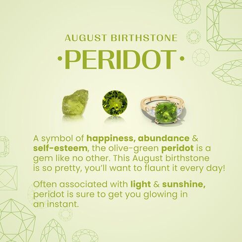 Angara Natural Peridot Solitaire Ring for Women | Cushion-Cut Peridot Solitaire Ring in 14K Solid Gold | August Birthday, Anniversary, Gemstone Jewellery Gift in Saudi Arabia