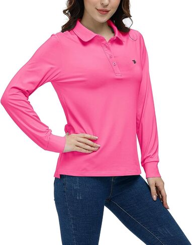 القمصان البولو للجولف Airike للنساء طويل الأكمام ملونًا سريع الجفاف وملابس Activewear-Womens الرياضية in Kuwait