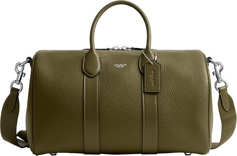 Coach Men's Compass 35 Bag in Pebble Leather, Olive in Saudi Arabia