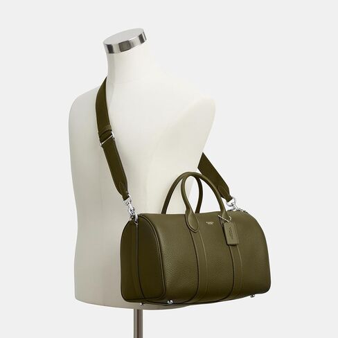 Coach Men's Compass 35 Bag in Pebble Leather, Olive in Saudi Arabia