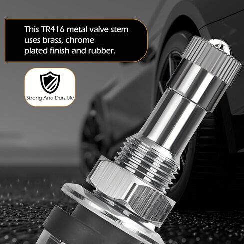 4 PCS TR416 Tire Valve, Metal Valve Stem for 0.453" and 0.625" Rim Hole, Tire Repair Accessories, Universal for Most Cars and Motorcycles (Black) in Kuwait