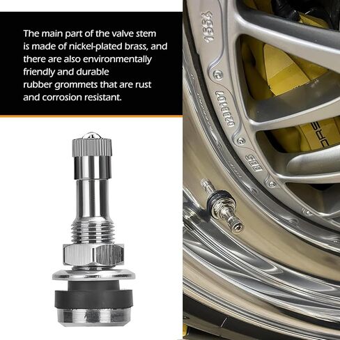 4 PCS TR416 Tire Valve, Metal Valve Stem for 0.453" and 0.625" Rim Hole, Tire Repair Accessories, Universal for Most Cars and Motorcycles (Black) in Kuwait