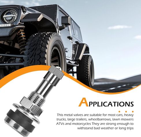 4 PCS TR416 Tire Valve, Metal Valve Stem for 0.453" and 0.625" Rim Hole, Tire Repair Accessories, Universal for Most Cars and Motorcycles (Black) in Kuwait