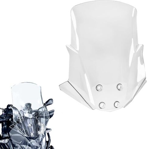 Motorcycle Windshield Deflector Double Bubble Windscreen Fit for Versys-X300 Versys-X250 2017 2018 2019 2020 2021 2022 2023 2024 2025 Wind Shield Screen Visor Flyscreen, Transparent in Kuwait