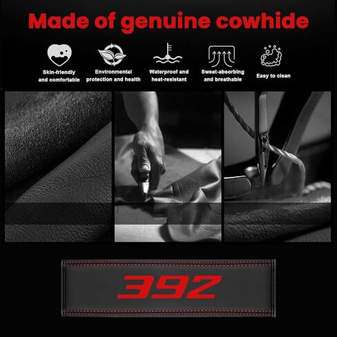 fit Camaro RS Seat Belt Covers Compatible with Camaro RS car Accessories Shoulder Strap Pads Leather 2pcs Comfortable Safety Driving. (Black) (H-HJD-RS) in Saudi Arabia