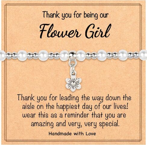 Flower Girl Gift, White Flower Girl Basket Proposal Bracelet for Bridesmaid Wedding Gifts in Kuwait