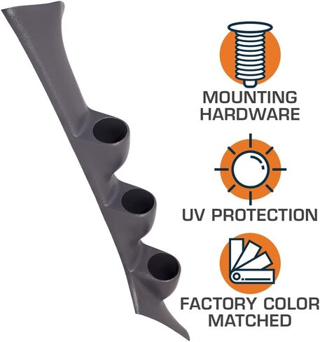 GlowShift Dark Gray Triple Pillar Gauge Pod Compatible with Mitsubishi Eclipse 1995-1999 - Factory Color Matched - ABS Plastic - Mounts (3) 2-1/16" (52mm) Gauges to Vehicle's A-Pillar in Saudi Arabia