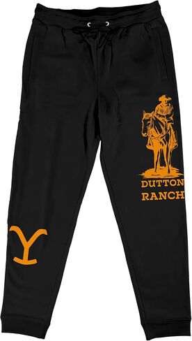 Bioworld Yellowstone Cowboy Graphic Unisex Adult Black Jogger Pants in Saudi Arabia