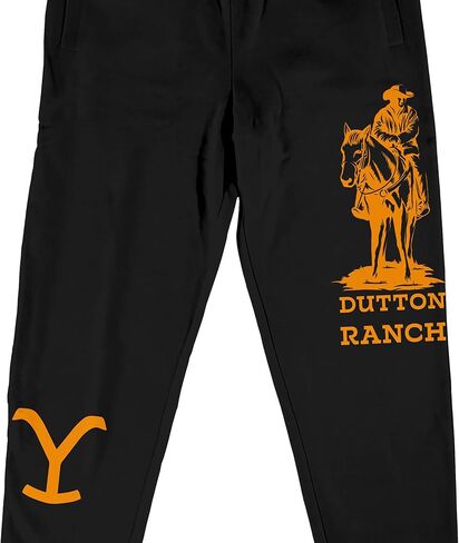 Bioworld Yellowstone Cowboy Graphic Unisex Adult Black Jogger Pants in Saudi Arabia