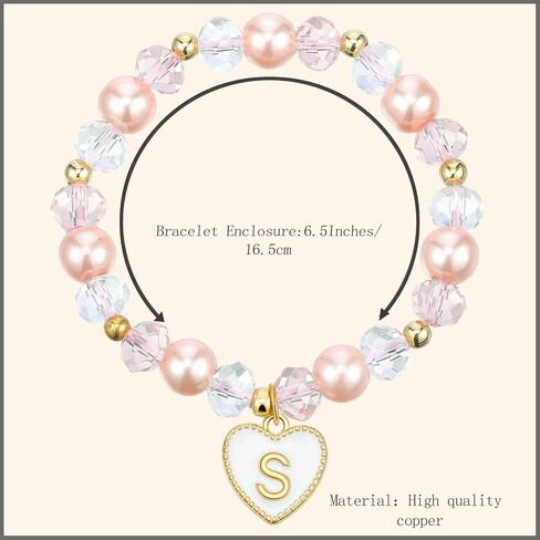 FullRainbow Flower Girl Proposal Bracelet Gift Wedding Gift Set Pink Crystal for Teen Girls هل ستكون فتاة زهرة أولية هدايا A-Z الأولية A-Z in Saudi Arabia