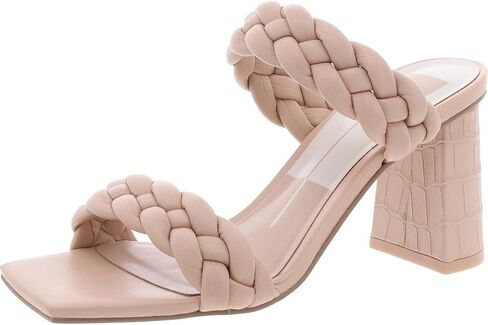 Dolce Vita Womens Paily Faux Leather Square Toe Heel Sandals Tan 9 Wide (C,D,W) in Kuwait