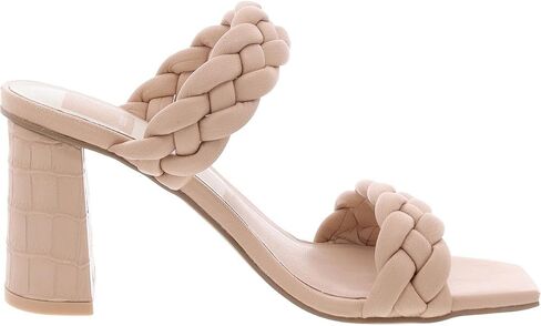 Dolce Vita Womens Paily Faux Leather Square Toe Heel Sandals Tan 9 Wide (C,D,W) in Kuwait