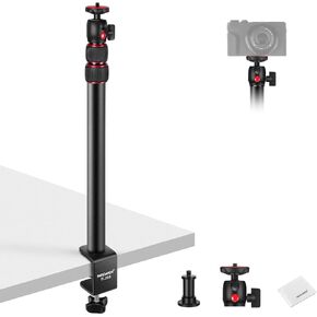 حامل مكتب للكاميرا من NEEWER مع حامل هاتف ورأس كروي 360 درجة، 17 بوصة - 40 بوصة/43-102 سم حامل إضاءة طاولة بمشبك C تلسكوبي 1/4 بوصة، حامل سطح المكتب 6.6 رطل/3 كجم أقصى تحميل لكاميرا DSLR، كاميرا ويب، ضوء حلقي ،TL283 in Kuwait