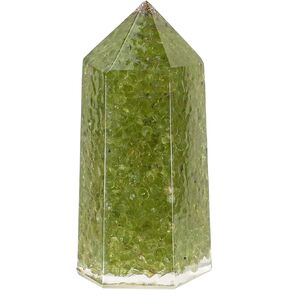 Pack of 2 Healing Crystal Wands Hexagonal Crystal Point for Meditation Wicca Chakra Balancing, Peridot in Kuwait