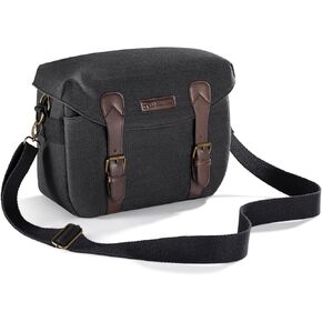 K&F Concept Sling Camera Bag, Crossbody Photography Camera Shoulder Bag SLR DSLR Canvas Camera Case Portable Bag for Women and Men, Black in Kuwait