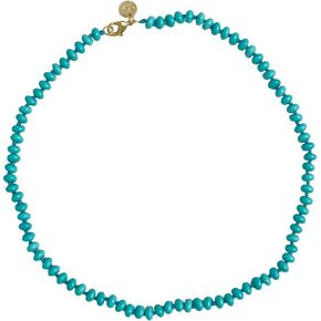 Double Wrap Diamond Cut Beaded Choker Necklace in Turquoise Gift for Women in Saudi Arabia