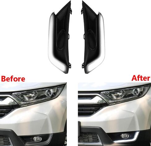 Front Lower Bumper Fog Lamps DRL Driving Light, White LED Daytime Running Light DRL Lamps 2017-2019 Compatible with Honda CR-V CRV, White DRL w/Amber Turn Signal in Saudi Arabia