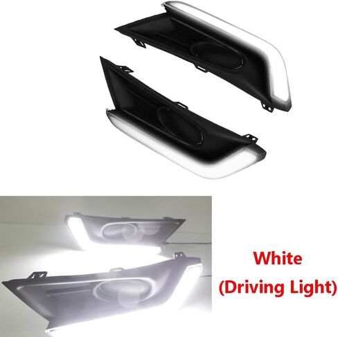 Front Lower Bumper Fog Lamps DRL Driving Light, White LED Daytime Running Light DRL Lamps 2017-2019 Compatible with Honda CR-V CRV, White DRL w/Amber Turn Signal in Saudi Arabia